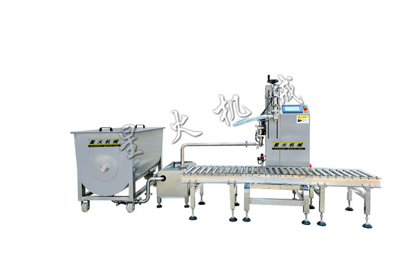 半自動桶裝調味醬灌裝線,大桶醬料生產線設備